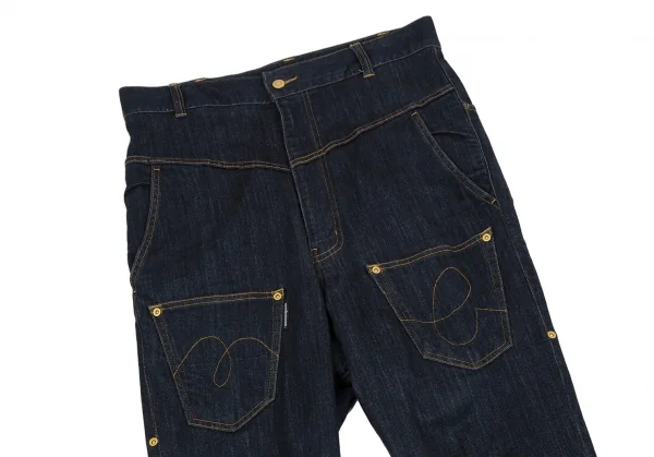 メルシーボークーmercibeaucoup フロントポケットデザインストレッチデニムパンツ インディゴ4 K-116721_002