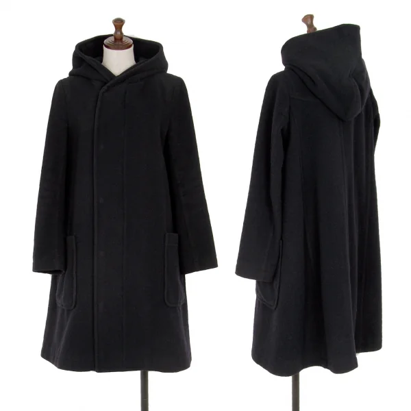 ズッカZUCCA メルトンウールフーテッドコート 紺S K-116727_001