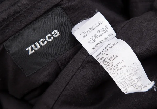 ズッカZUCCA メルトンウールフーテッドコート 紺S K-116727_017
