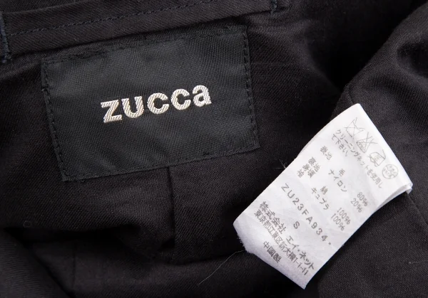 ズッカZUCCA メルトンウールフーテッドコート 紺S K-116727_018