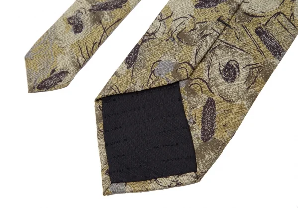 ヨシエイナバYOSHIE INABA グラフィックジャガードシルクネクタイ カーキ他 K-116746_006