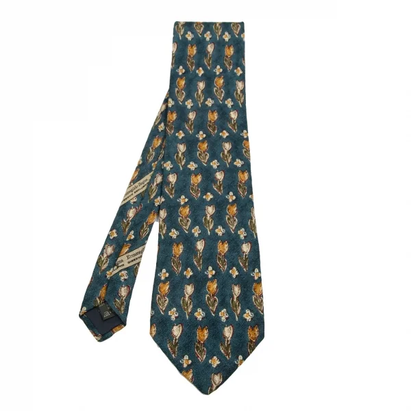 エルメネジルドゼニアErmenegildo Zegna チューリッププリントシルクネクタイ 青他 K-116747_001