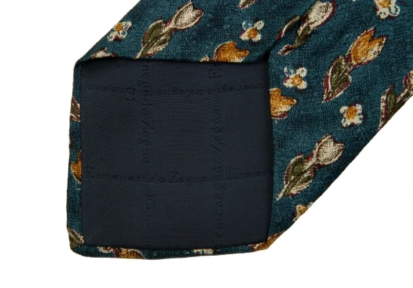 エルメネジルドゼニアErmenegildo Zegna チューリッププリントシルクネクタイ 青他 K-116747_008