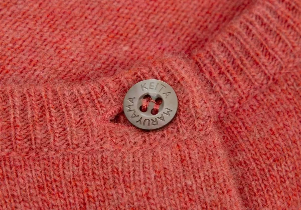 ケイタマルヤマKEITA MARUYAMA ウールカシミヤ花刺繍ニットカーディガン 赤1 K-116761_005