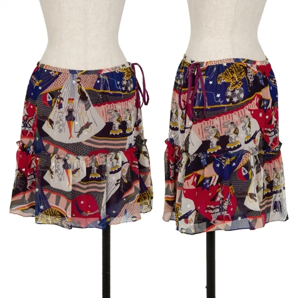 ケイタマルヤマKEITA MARUYAMA サーカスプリントポリシフォンスカート マルチ1 K-116782_001