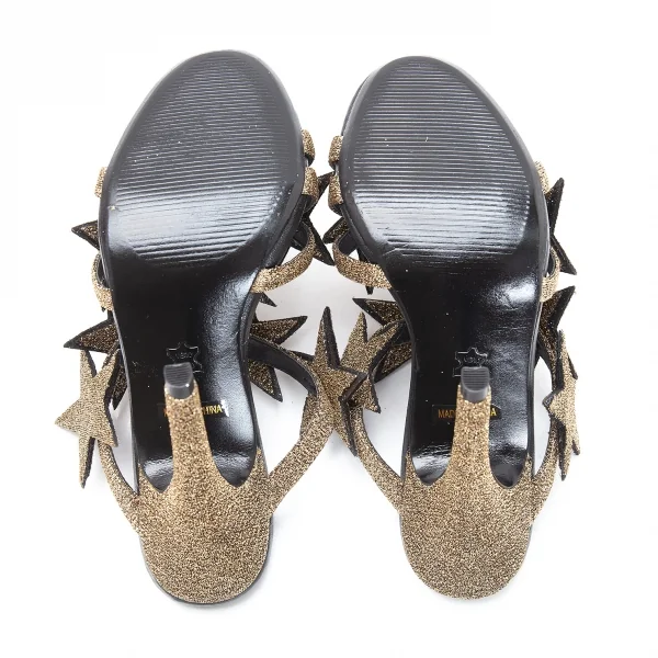 ツルバイマリコオイカワTSURU BY MARIKO OIKAWA グリッタースターヒールサンダル 35 ゴールド35(22.5位) K-116788_005