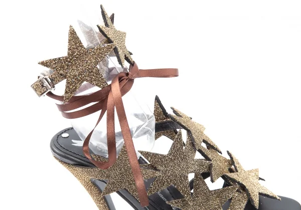 ツルバイマリコオイカワTSURU BY MARIKO OIKAWA グリッタースターヒールサンダル 35 ゴールド35(22.5位) K-116788_009