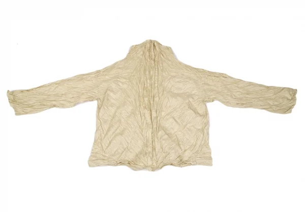イッセイミヤケISSEY MIYAKEシワプリーツハイネックトップス ベージュM K-116792_002