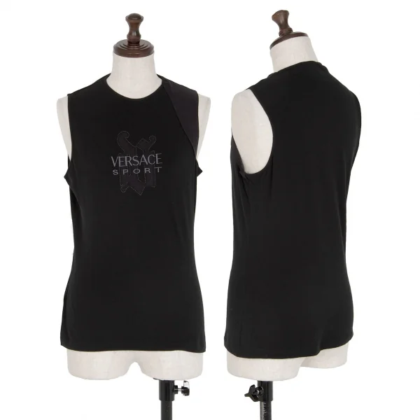 ヴェルサーチスポーツVERSACE PORT ロゴ刺繍タンクトップ 黒S K-116806_001