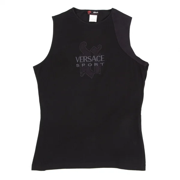ヴェルサーチスポーツVERSACE PORT ロゴ刺繍タンクトップ 黒S K-116806_002