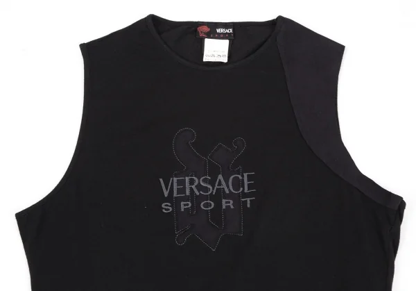 ヴェルサーチスポーツVERSACE PORT ロゴ刺繍タンクトップ 黒S K-116806_003