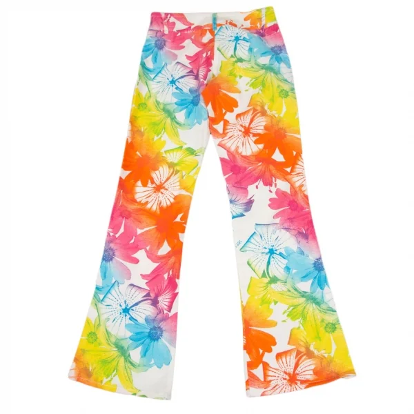 ヴェルサーチスポーツVERSACE SPORT カラフルフラワープリントフレアパンツ 白マルチ40 K-116808_010