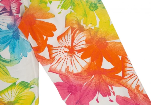 ヴェルサーチスポーツVERSACE SPORT カラフルフラワープリントフレアパンツ 白マルチ40 K-116808_011