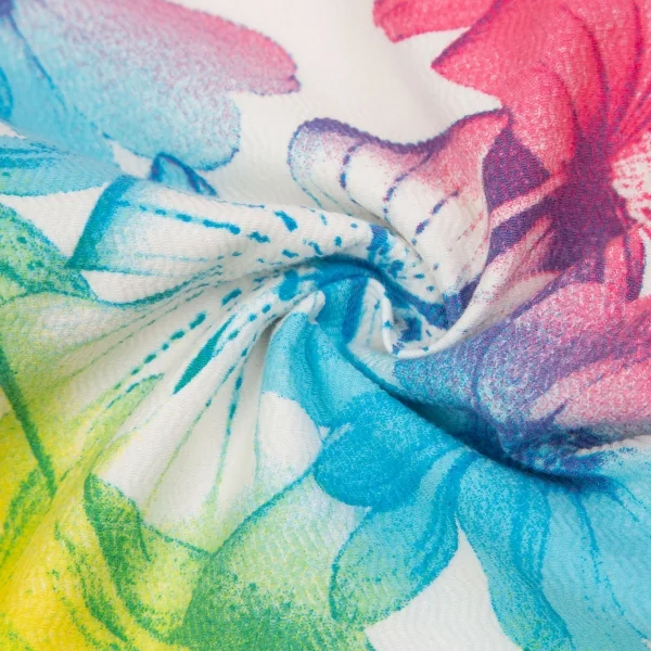 ヴェルサーチスポーツVERSACE SPORT カラフルフラワープリントフレアパンツ 白マルチ40 K-116808_013