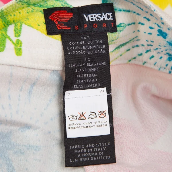 ヴェルサーチスポーツVERSACE SPORT カラフルフラワープリントフレアパンツ 白マルチ40 K-116808_014