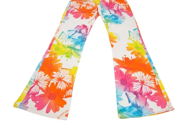 ヴェルサーチスポーツVERSACE SPORT カラフルフラワープリントフレアパンツ 白マルチ40 K-116808_008