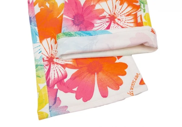 ヴェルサーチスポーツVERSACE SPORT カラフルフラワープリントフレアパンツ 白マルチ40 K-116808_009