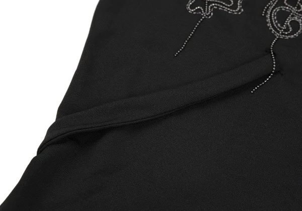 ヴェルサーチ ジーンズクチュールVERSACE JEAN COUTURE チェーン刺繍アシンメトリートップス 黒S K-116809_010