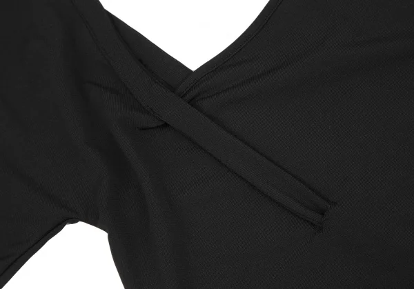 ヴェルサーチ ジーンズクチュールVERSACE JEAN COUTURE チェーン刺繍アシンメトリートップス 黒S K-116809_013