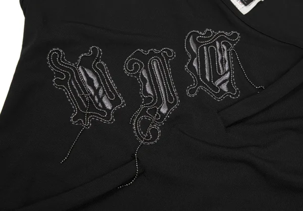 ヴェルサーチ ジーンズクチュールVERSACE JEAN COUTURE チェーン刺繍アシンメトリートップス 黒S K-116809_008