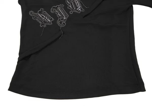 ヴェルサーチ ジーンズクチュールVERSACE JEAN COUTURE チェーン刺繍アシンメトリートップス 黒S K-116809_009