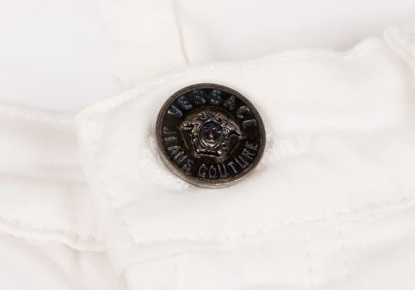 ヴェルサーチ ジーンズクチュールVERSACE JEANS COUTURE ストレッチコットンフレアパンツ 白27/41 K-116812_006