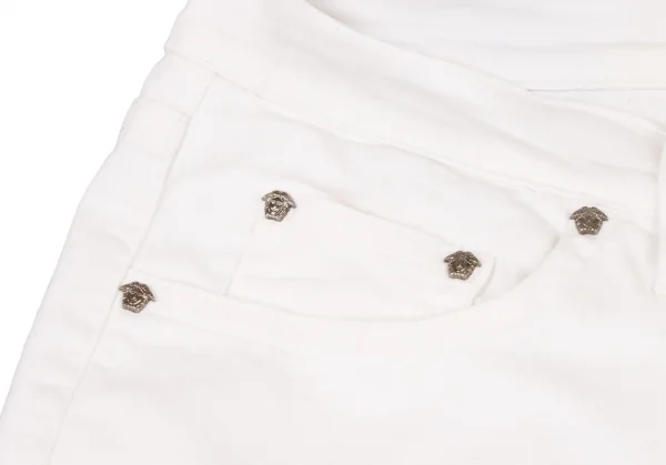 ヴェルサーチ ジーンズクチュールVERSACE JEANS COUTURE ストレッチコットンフレアパンツ 白27/41 K-116812_008