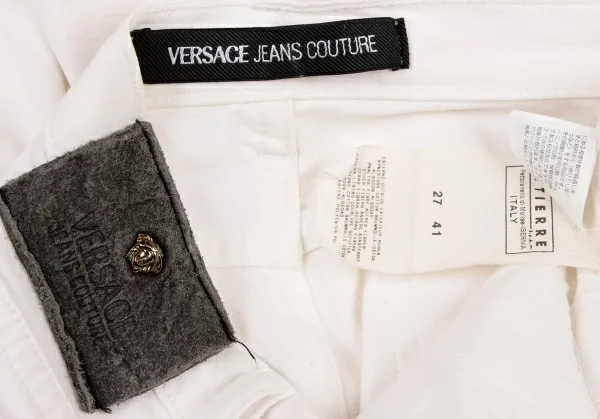 ヴェルサーチ ジーンズクチュールVERSACE JEANS COUTURE ストレッチコットンフレアパンツ 白27/41 K-116812_020