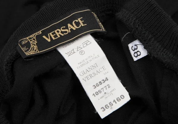 ヴェルサーチVERSACE ショルダーベルトデザインTシャツ 黒S位 K-116815_012