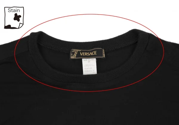 ヴェルサーチVERSACE ショルダーベルトデザインTシャツ 黒S位 K-116815_003