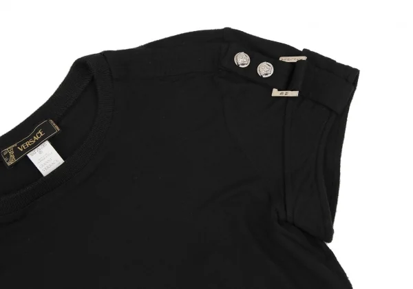 ヴェルサーチVERSACE ショルダーベルトデザインTシャツ 黒S位 K-116815_004
