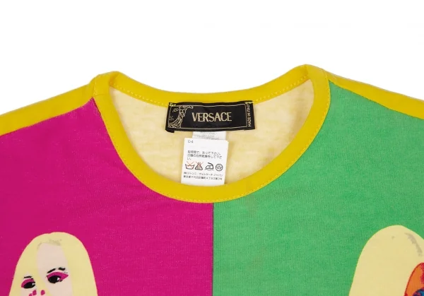 ヴェルサーチVERSACE ドナテラパネルプリントトップス 黄マルチS位 K-116816_005