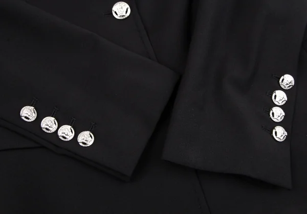 ヴェルサーチVERSACE 裏ゴシックプリントストレッチメデューサボタンジャケット 黒38 K-116822_012
