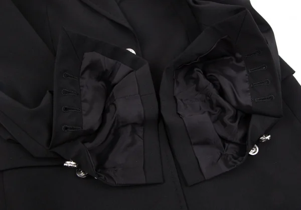 ヴェルサーチVERSACE 裏ゴシックプリントストレッチメデューサボタンジャケット 黒38 K-116822_013