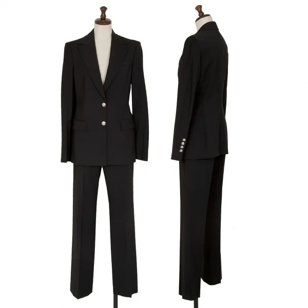 ヴェルサーチVERSACE 裏ゴシックプリントストレッチメデューサボタンジャケット 黒38 K-116822_018