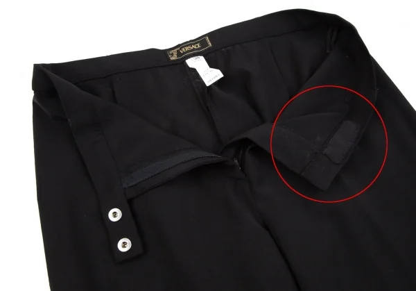 ヴェルサーチVERSACE ストレッチメデューサボタンパンツ 黒38 K-116823_004