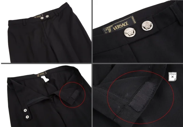 ヴェルサーチVERSACE ストレッチメデューサボタンセットアップスーツ 黒38 K-116824_013