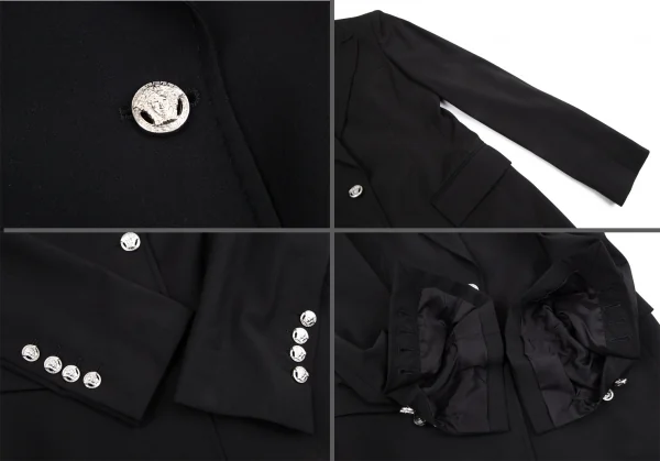 ヴェルサーチVERSACE ストレッチメデューサボタンセットアップスーツ 黒38 K-116824_009