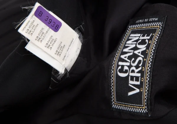 ジャンニヴェルサーチGIANNI VERSACE スタンドカラーピンタックジャケット 黒40 K-116825_016