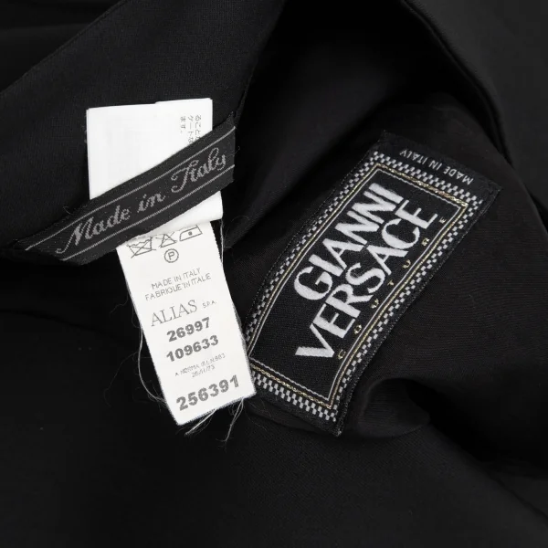 ジャンニヴェルサーチGIANNI VERSACE スタンドカラーピンタックジャケット 黒40 K-116825_017