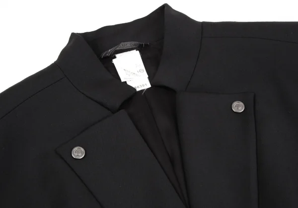 ジャンニヴェルサーチGIANNI VERSACE スタンドカラーピンタックジャケット 黒40 K-116825_004