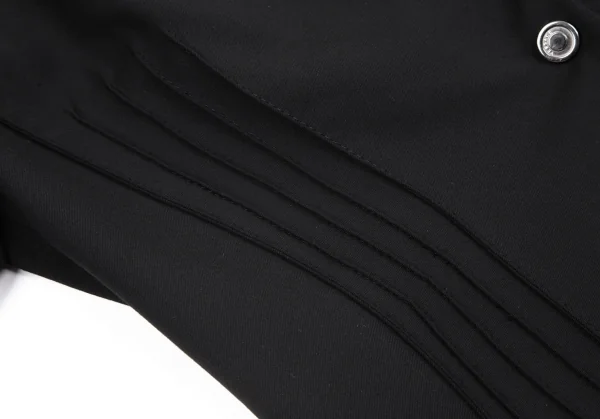 ジャンニヴェルサーチGIANNI VERSACE スタンドカラーピンタックジャケット 黒40 K-116825_009