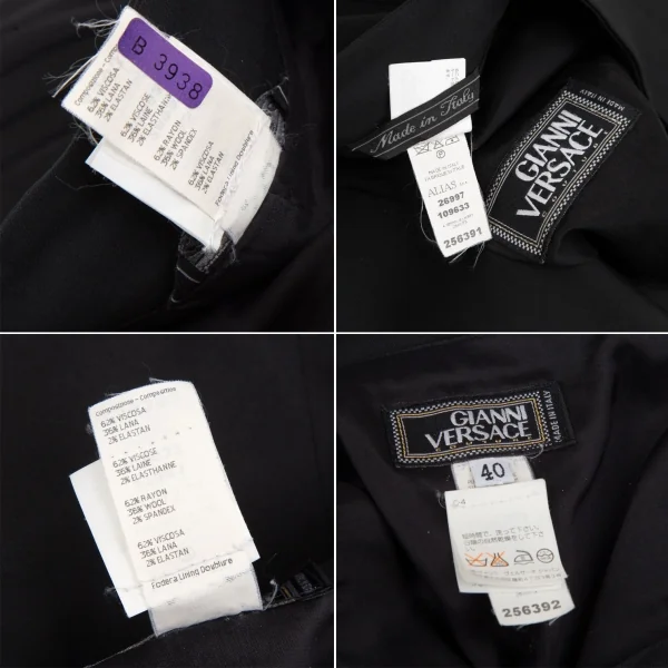 ジャンニヴェルサーチGIANNI VERSACE スタンドカラーピンタックセットアップスーツ 黒40 K-116827_019