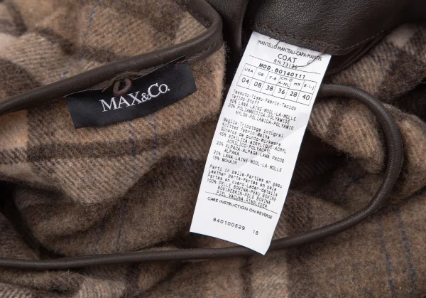 マックスアンドコーMAX&Co チェックフリンジブランケットポンチョ 茶M位 K-116829_011