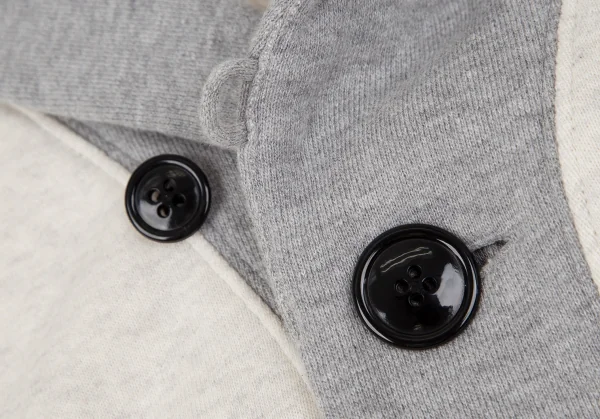 パパスプラスPapas+ ワッペンショールカラースウェットカーディガン 白グレーL K-116853_005