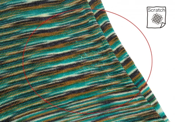 ミッソーニMISSONI 襟付きグラデーションニットトップス 緑M位 K-116856_014