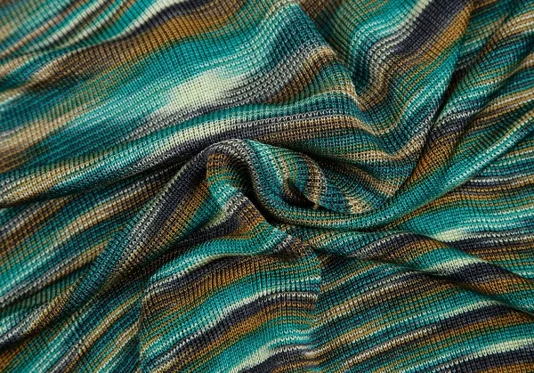ミッソーニMISSONI 襟付きグラデーションニットトップス 緑M位 K-116856_018