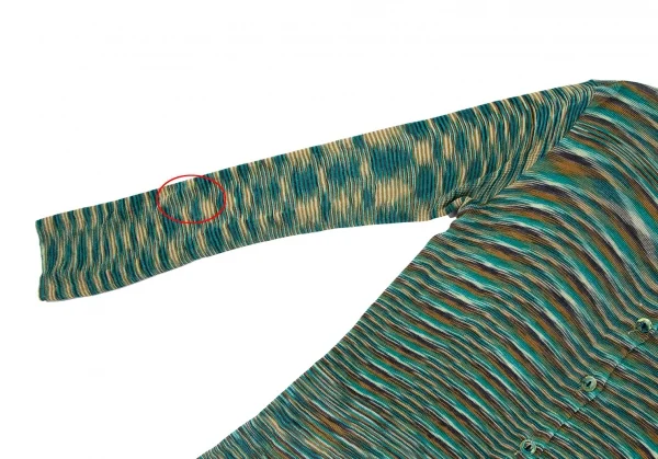 ミッソーニMISSONI 襟付きグラデーションニットトップス 緑M位 K-116856_007