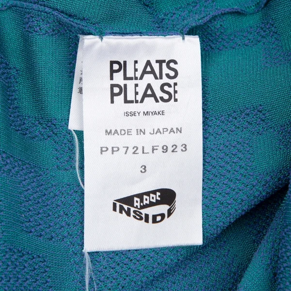 プリーツプリーズPLEATS PLEASE A-POC INSIDE ジグザグジャガードレギンスパンツ 青3 K-116859_012
