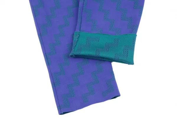 プリーツプリーズPLEATS PLEASE A-POC INSIDE ジグザグジャガードレギンスパンツ 青3 K-116859_008